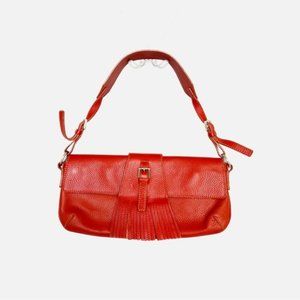 Vintage Burberry Women's Coral Inner Pocket Leather Designer Handbag Purse